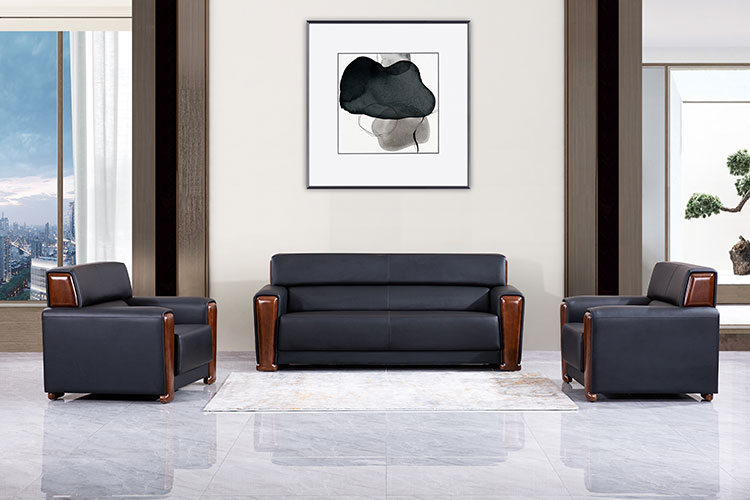 9955传统办公沙发，办公室真皮沙发