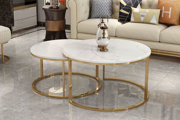 C1820-A组合圆茶几，意式极简轻大小组合圆茶几