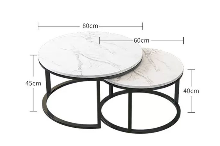 CX-C1820-B组合圆茶几，轻奢极简大小组合圆茶几