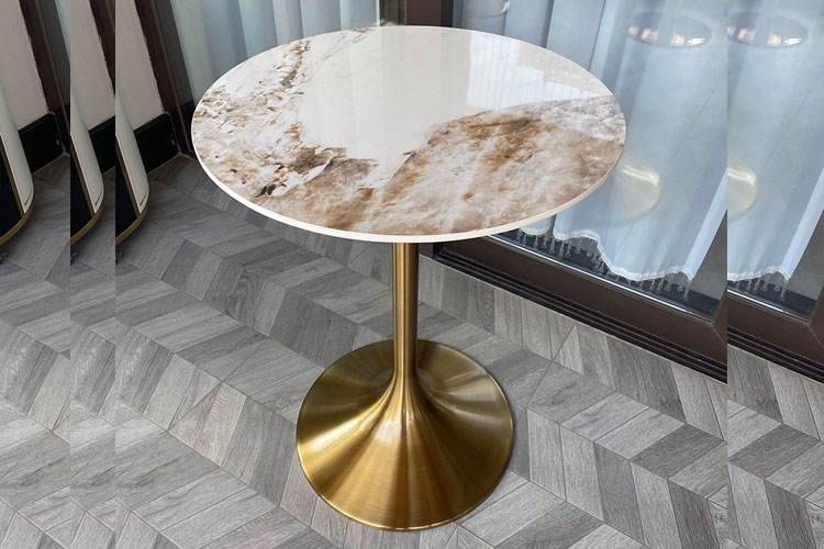 D1810洽谈桌，轻奢岩板洽谈桌奶茶店咖啡店售楼处洽谈桌