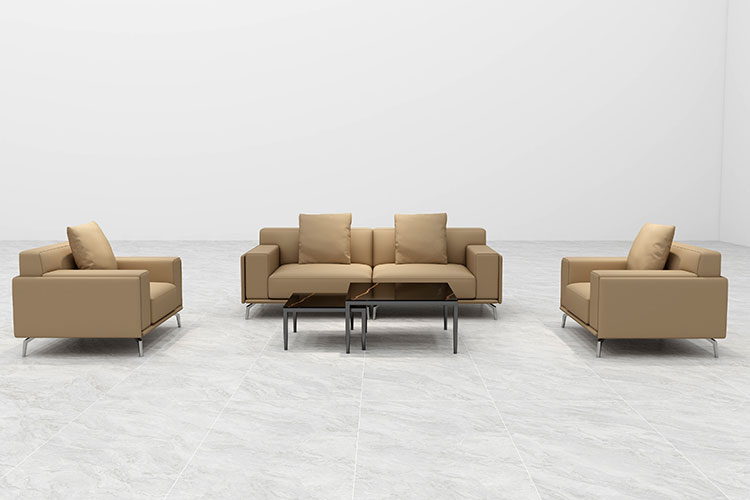 2320#办公室休闲沙发，现代款商务牛皮沙发