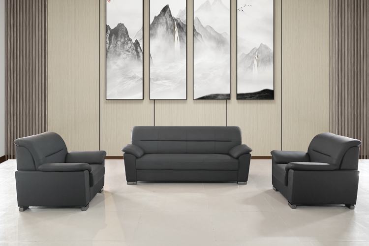 8572#办公沙发，牛皮办公室沙发午休斜扶手沙发