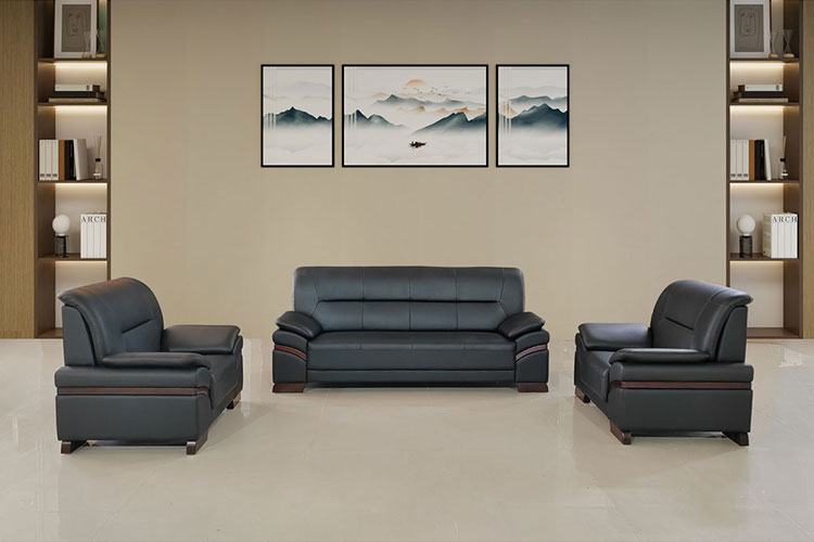 2505#办公沙发，传统经典办公室沙发牛皮沙发办公室午休沙发