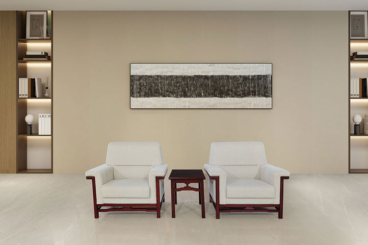 5828#实木接待沙发，新中式实木接待沙发绒布接待沙发