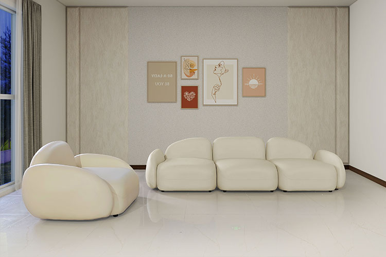 2511#鹅卵石沙发,现代简约办公沙发休闲区沙发