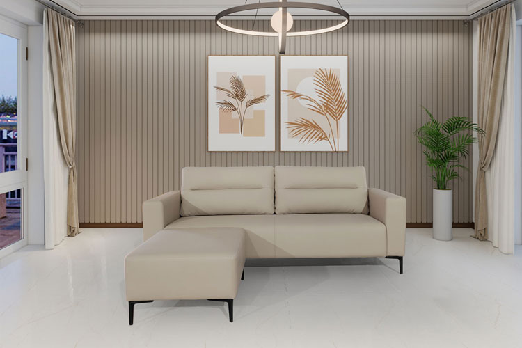 2516#酒店公寓沙发带脚踏，两米二办公沙发现代简约沙发